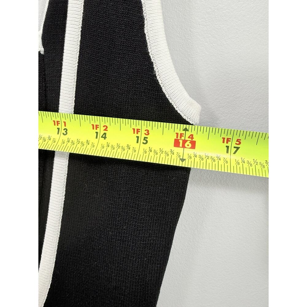Peppermayo Black White Trim Knit Square Neck Cut-Out Backless Midi Dress size S - Picture 7 of 10